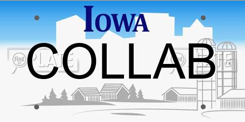 COLLAB Iowa License Plate