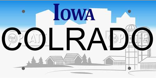 COLRADO Iowa License Plate