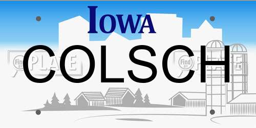 COLSCH Iowa License Plate