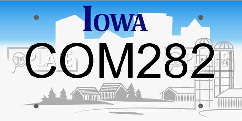 COM282 Iowa License Plate