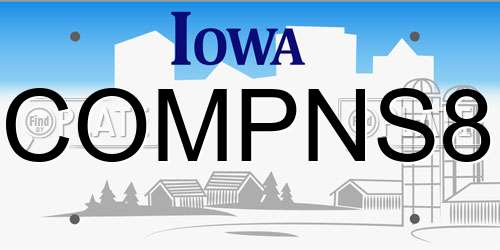 COMPNS8 Iowa License Plate