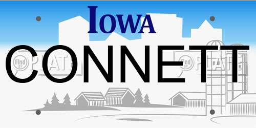 CONNETT Iowa License Plate