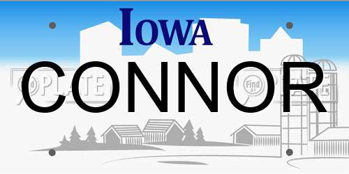 CONNOR Iowa License Plate