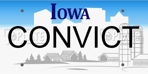 CONVICT Iowa License Plate