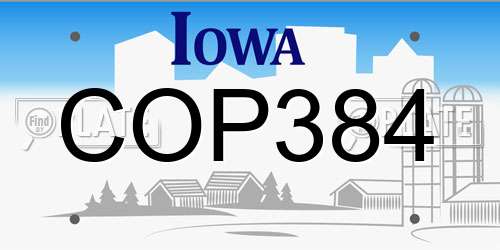 COP384 Iowa License Plate