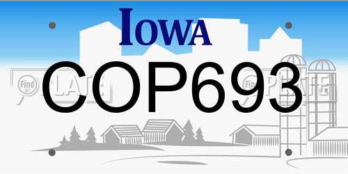 COP693 Iowa License Plate