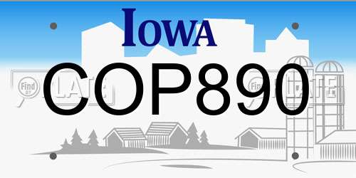 COP890 Iowa License Plate