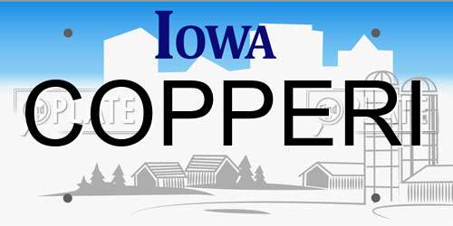 COPPERI Iowa License Plate
