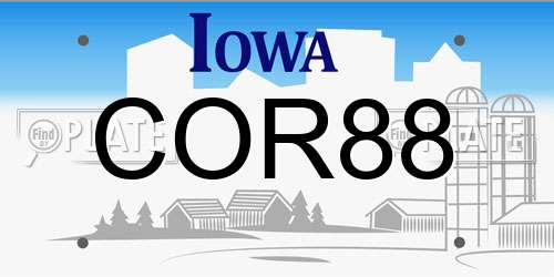 COR88 Iowa License Plate
