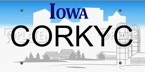 CORKYC Iowa License Plate
