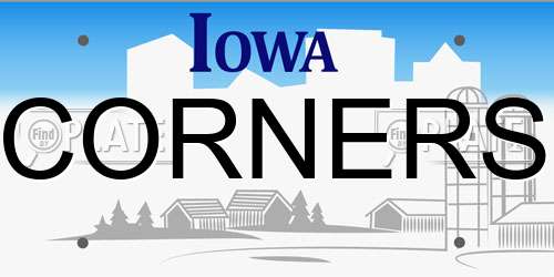 CORNERS Iowa License Plate