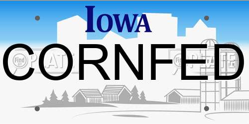 CORNFED Iowa License Plate