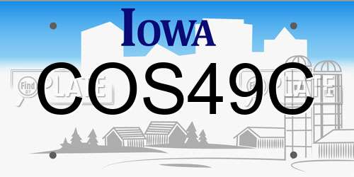 COS49C Iowa License Plate
