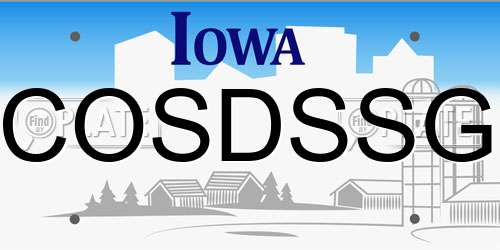 COSDSSG Iowa License Plate