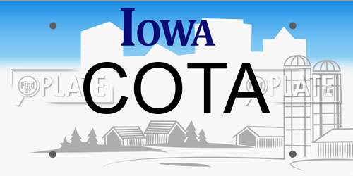 COTA Iowa License Plate