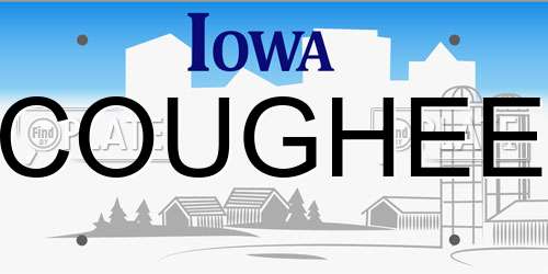 COUGHEE Iowa License Plate