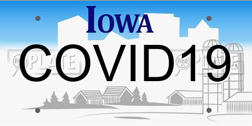 COVID19 Iowa License Plate