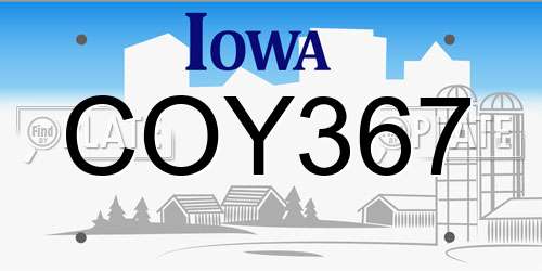 COY367 Iowa License Plate