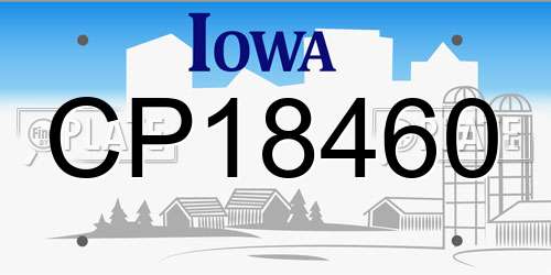 CP18460 Iowa License Plate