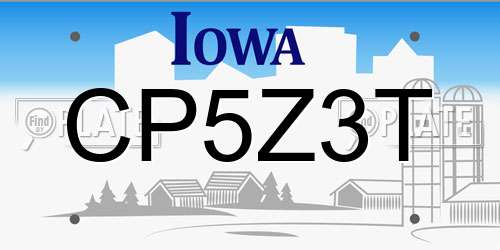 CP5Z3T Iowa License Plate