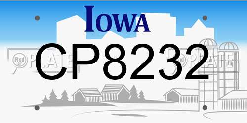 CP8232 Iowa License Plate