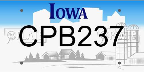 CPB237 Iowa License Plate
