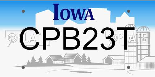 CPB23T Iowa License Plate