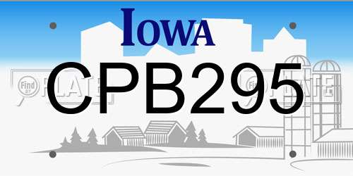 CPB295 Iowa License Plate