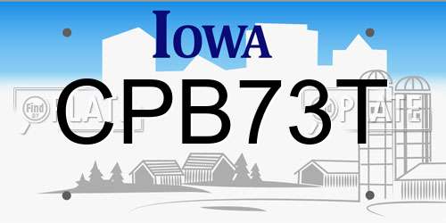 CPB73T Iowa License Plate