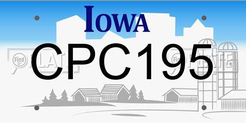 CPC195 Iowa License Plate