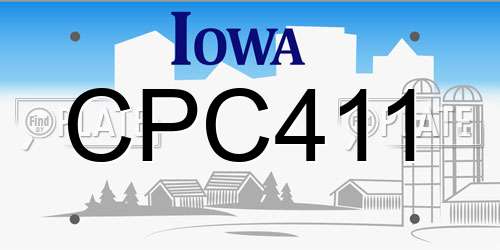 CPC411 Iowa License Plate