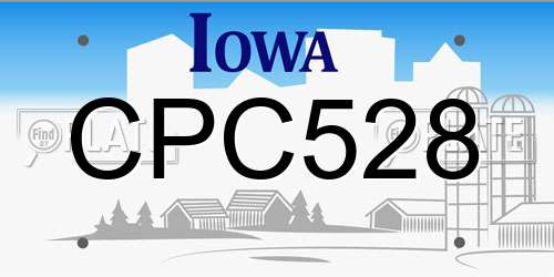 CPC528 Iowa License Plate