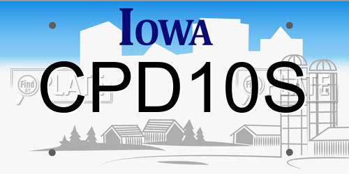 CPD10S Iowa License Plate
