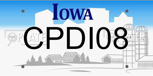 CPDI08 Iowa License Plate