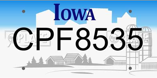 CPF8535 Iowa License Plate