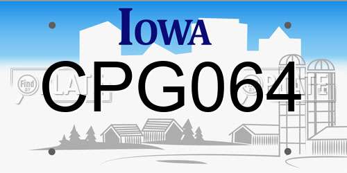 CPG064 Iowa License Plate