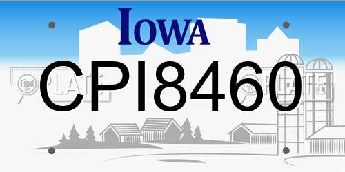 CPI8460 Iowa License Plate
