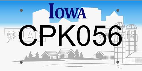 CPK056 Iowa License Plate