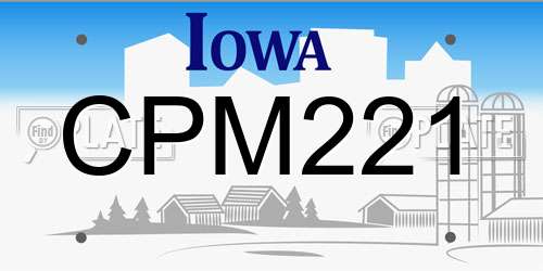 CPM221 Iowa License Plate