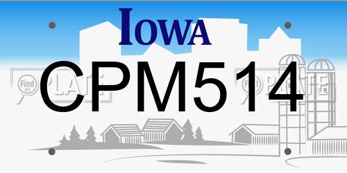 CPM514 Iowa License Plate