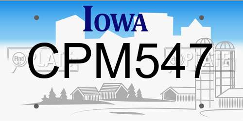 CPM547 Iowa License Plate