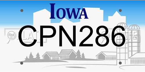 CPN286 Iowa License Plate