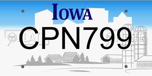 CPN799 Iowa License Plate