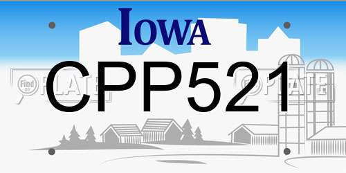 CPP521 Iowa License Plate