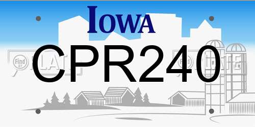 CPR240 Iowa License Plate