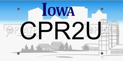 CPR2U Iowa License Plate