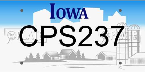 CPS237 Iowa License Plate