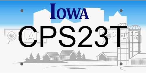 CPS23T Iowa License Plate