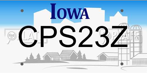 CPS23Z Iowa License Plate