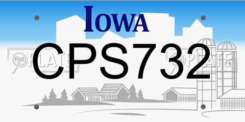 CPS732 Iowa License Plate